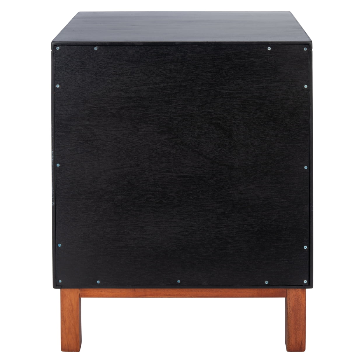 SAFAVIEH Erica Coastal 2 Drawer Nightstand, Black/Natural