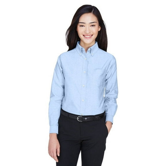 UltraClub Classic Wrinkle-Resistant Long-Sleeve Oxford Button-Up Shirts