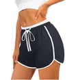 thumbnail image 2 of YOIAVAIOY 2 Pack Womens Color Blcok Lounge Dolphin Shorts Breathable Casual Elastic Waist Athletic Sports Yoga Dance Short Pants Dark Gray M, 2 of 7