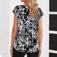 thumbnail image 3 of cocolona Womens Summer Silk Satin Tops Plus Size V Neck Short Sleeve T-shirt Fashion Casual Cute Print Tees Blouses, 3 of 6