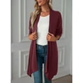 thumbnail image 4 of Gustave Open Front Draped Cardigan for Women Casual Long Sleeve Duster Cardigans Lightweight Solid Sweater Outwear "Red, L", 4 of 6