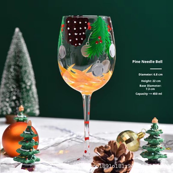 Hand-painted Christmas champagne glasses, artistically hand-painted wine glasses, festive atmosphere glassware, Christmas home party decor glassware, unique Christmas gift ideas