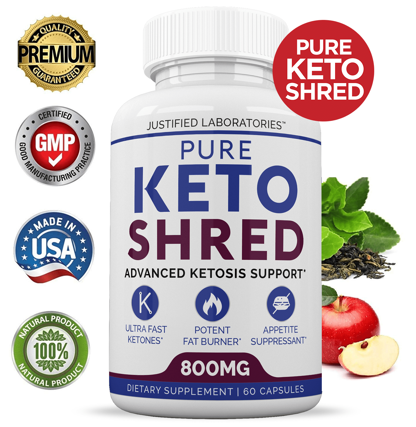 Pure Keto Shred Pills Advanced BHB Boost Ketogenic Supplement Exogenous