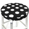 thumbnail image 3 of Kll Black And White Polka Dot Round Bar Chair Cushion Cover 12 Inch,Bar Stool Protector With Elastic, Soft Washable, 3 of 7