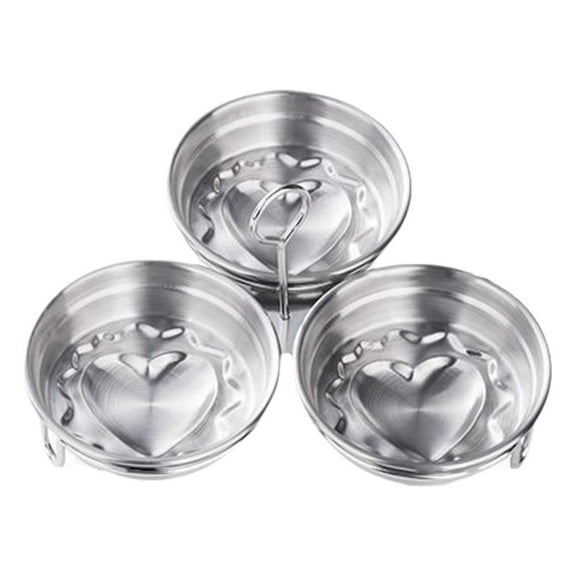 Stainless Steel Egg Poacher, 3 Poached Egg Cups, Round Egg Cooker Rings Nonstick Egg Poacher Cups, Egg Poacher Pan for Breakfast Cooking
