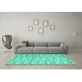 thumbnail image 3 of Ahgly Company Machine Washable Indoor Rectangle Solid Turquoise Blue Modern Area Rugs, 3' x 5', 3 of 4