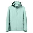 thumbnail image 1 of Timegard Rain Jackets for Women Plus Size Hooded Zipper Mid Length Raincoat Fall Solid Color Loose Jacket, 1 of 4