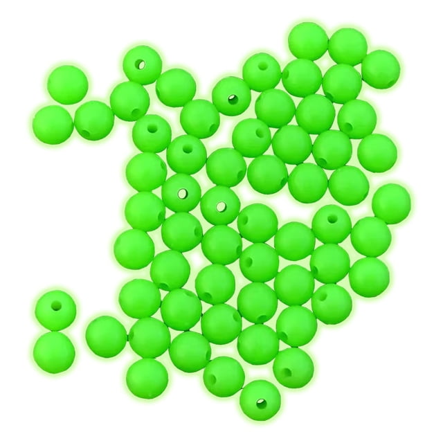 Wifreo Cuentas Luminosas BallyGlow 1Paq 100Pzas 5mm 1.5mm Caucho Blando Verde.