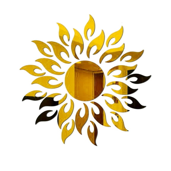 Desktop Ornament - Desktop Dress Up - Home Diy Sunflower Acrylic Mirror Three-Dimensional Wall Sticker Decoration - 1 × Sunflower Wall Sticker