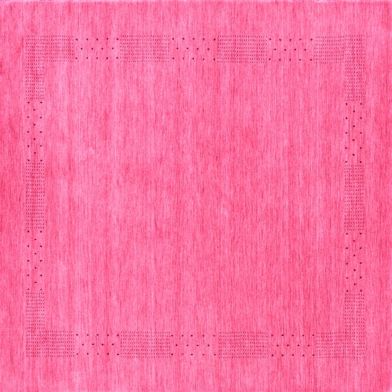 Ahgly Company Indoor Square Abstract Pink Contemporary Area Rugs, 8' Square