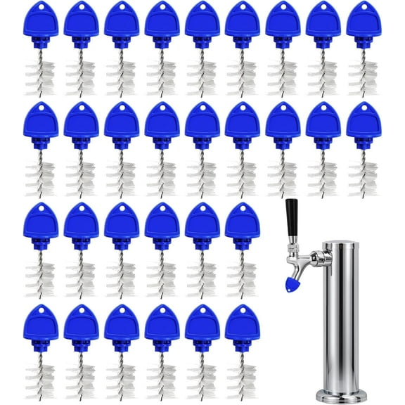 Wellbom 30 Pcs Beer Tap Plug Brush Beer Faucet Brush Caps Cover Faucet Kegging Tap Cleaning Brush
