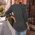 thumbnail image 3 of 3/4 Length Sleeve Womens Tops 2026 Spring Summer Trendy Tee Shirts Dressy Casual Business Work Blouses Outfits Black S, 3 of 4