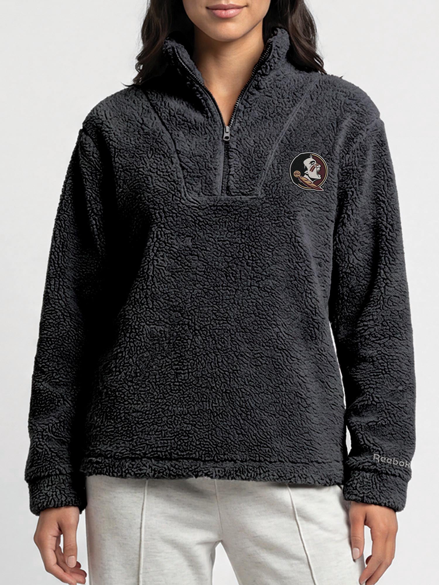 Florida State Seminoles Reebok Womens Relaxed Fit Qtr Zip Sherpa Pullover