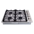 thumbnail image 3 of Thor Kitchen 30 Inch 4 Burner Drop In Gas Cooktop, Stainless Steel, 3 of 9