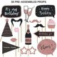 thumbnail image 3 of Accesorios para fotomatón de 30 cumpleaños completamente ensamblados - Juego de 30 - (2 juegos) Letreros para selfies rosas y dorados - Suministros y decoraciones para la fiesta número 30 -, 3 of 5
