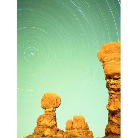USA, Utah, Arches National Park and star trails Print Wall Art By Frank
