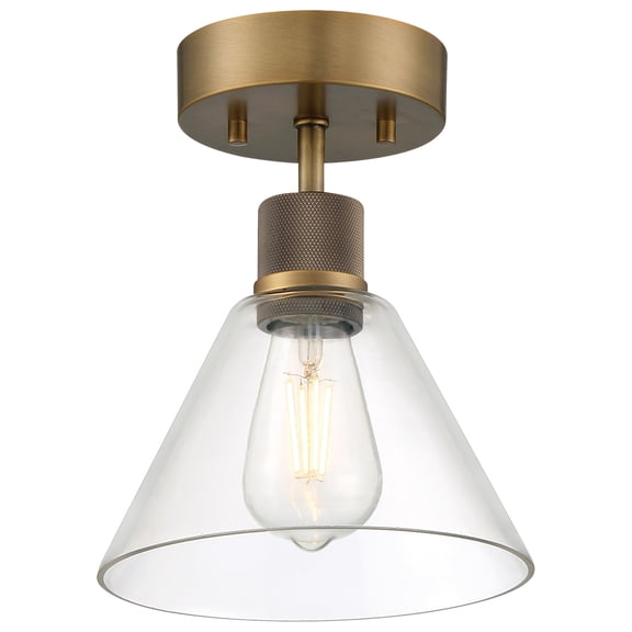 Access Lighting 63146LEDDLP-ABB/CLR Port Nine 8" Wide Led Semi-Flush Ceiling Fixture -