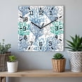 thumbnail image 6 of Blue Teal Grey Coral Coastal Wooden Wall Clock Silent Non Ticking, Summer Beach Nautical Ocean Square Wall Clocks Battery Operated, Decor Clock for Home Office, Living Room, Kitchen, 10 Inch, 6 of 9