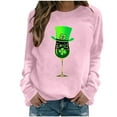 thumbnail image 1 of Mceream Chandail pour Femmes St Patricks Day Décontracté Mode Trèfle Irlandais Chandails Imprimé Graphique Mignon Manches Longues Chandail à Enfiler Hauts Grande Taille Tenue de Vacances et Cadeau Rose m, 1 of 7