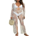 thumbnail image 3 of Cardigan Ouvert pour Femmes, Manches Longues, Dentelle, Transparent, 3 of 5