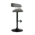 thumbnail image 3 of Calista Adjustable Bar Stool in Gray Faux Leather with Golden Bronze and Black Metal, 3 of 10