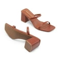 thumbnail image 3 of DREAM PAIRS Sandal Heels for Women Low Square Open Toe Block Chunky Heels Slip On Slides Mules for Party Homecoming Daily, 3 of 4