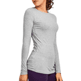 thumbnail image 2 of 2 Pack Women’s Cotton Long Sleeve T shirts Crew Neck Classic Fit Solid Tee Regular S-L Workout Breathable Casual Comfort Top Womenswear Streetwear, 2 of 3