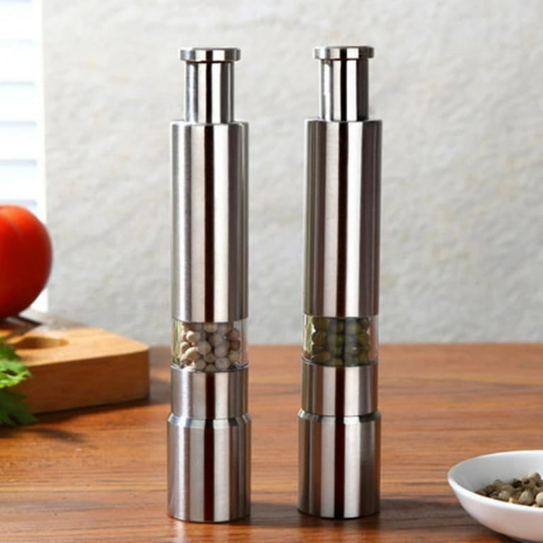 Manual Pepper Mill Salt Shakers Thumb Push One-handed Pepper Grinder S