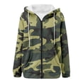 thumbnail image 5 of XIAOCHA Camouflage Print Zip Up Hoodie For Women Drawstring Pocket Outdoor Trekking Oversized Hooded Coat, 5 of 5