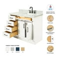thumbnail image 2 of Ariel Hepburn 43 In. Right Offset Rectangle Sink Vanity With 1.5 In. Carrara White Countertop In White, 2 of 9