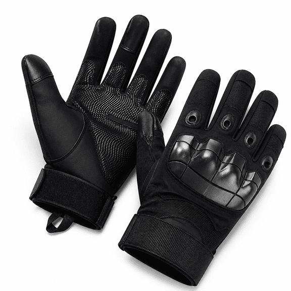 Florvian Unisex Airsoft Gloves with Touchscreen Fingertip Capability for Outdoor Sports Black Medium