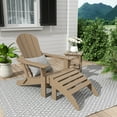thumbnail image 4 of Polytrends  Laguna All Weather Poly Outdoor Patio Adirondack Chair Set - with Ottoman and Side Table (3-Piece) Weathered Wood, 4 of 5