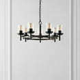 thumbnail image 6 of SAFAVIEH Vancouver 7-Light LED Black Iron Pendant Light with Clear Shade, 6 of 7
