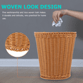 thumbnail image 5 of HONITANO Rustic Brown Woven Trash Can with Imitation Rattan Look for Home Use and Storage, 5 of 5