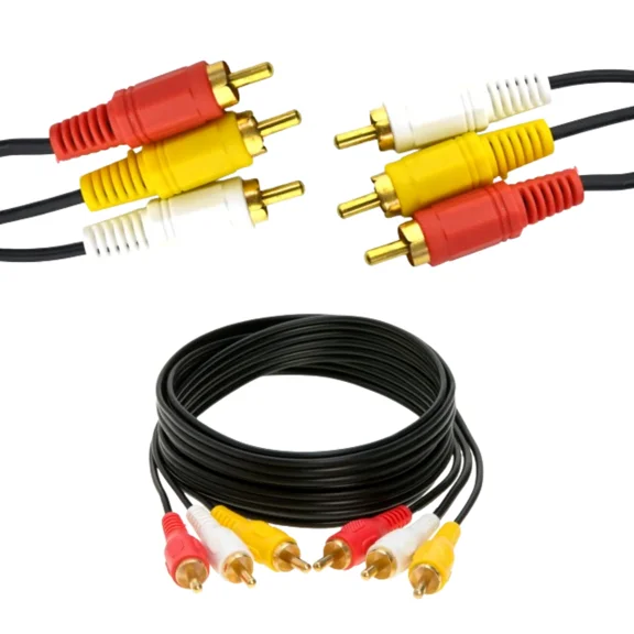 FLINT- 3 Rca To 3 Rca Male To Male Composite Audio Video Av Cable Vcr Dvd 5Ft 1.5 Meter