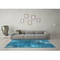 thumbnail image 3 of Ahgly Company Indoor Round Patchwork Light Blue Transitional Area Rugs, 4' Round, 3 of 4