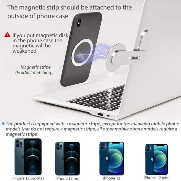 Support de téléphone portable magnétique pour ordinateur portable