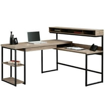 Sauder Transit L Desk, Salt Oak Finish