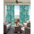 thumbnail image 3 of Teal Coastal Black Out Curtains 84 Inch Long for Living Room, Nautical Beach Starfish Coral Summer Blackout Curtain Shade Thermal Insulated Window Curtains Grommet Drapes 42"x84" 2 Panels, 3 of 8