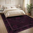 thumbnail image 3 of ODIKA 8'x10' Washable Area Rug Non-Slip Chair-Friendly Mat Black Gothic Witchy Maximalist Whimsigoth Victorian Floral Design with Roses for Dining Room, Large Office, Lounge, 3 of 7