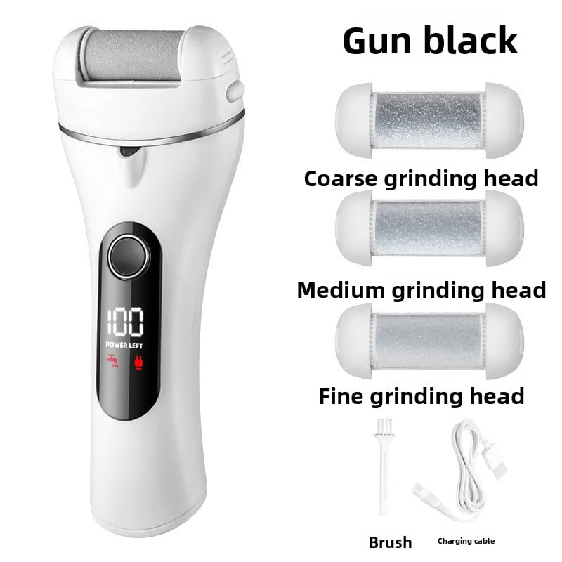 Rechargeable Electric Callus Remover with LCD Display - Professional Foot File for Dead Skin, Cracked Heels & Hard Calluses, Cordless Pedicure Tool with 2 Speeds & 3 Roller Heads for Home Foot Care