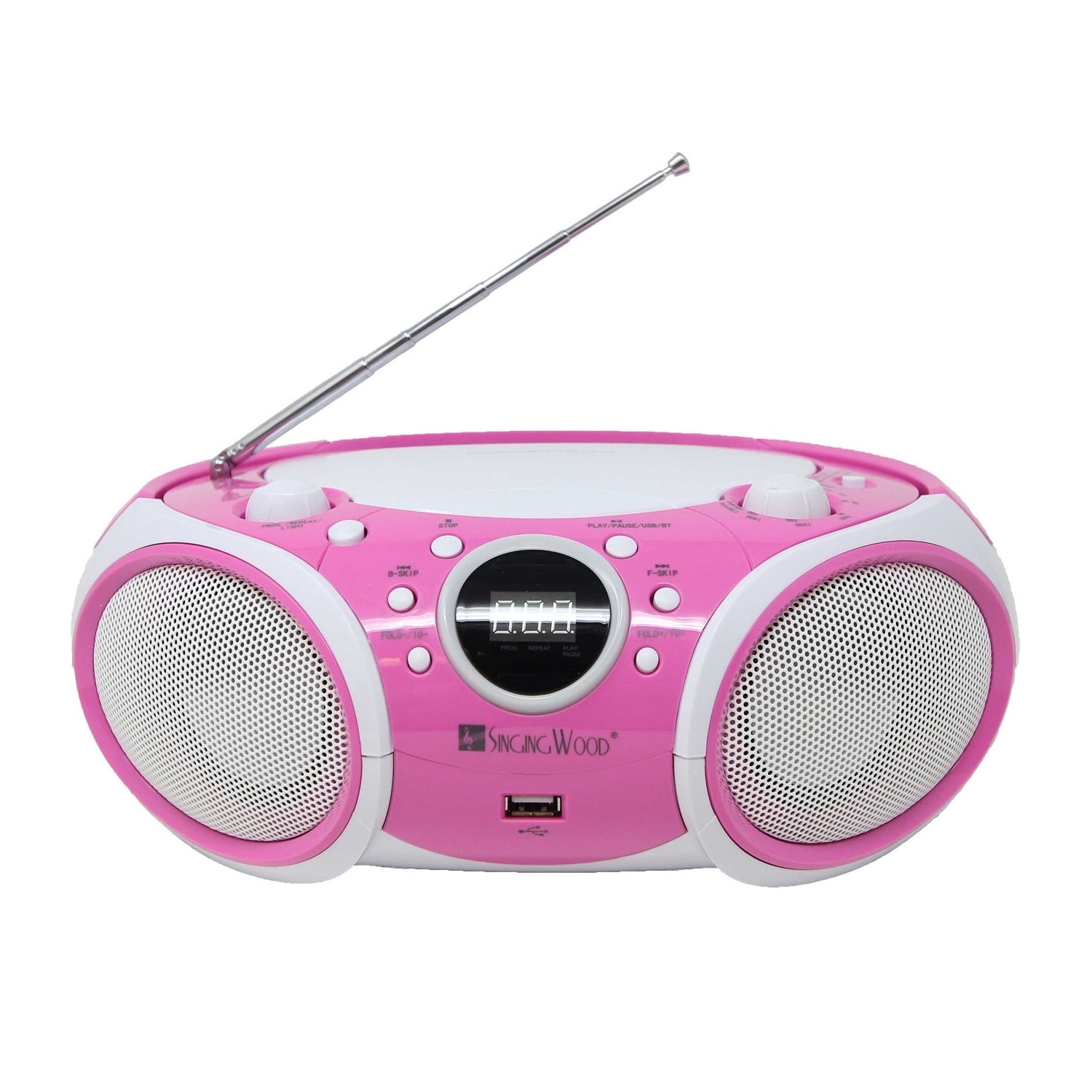 Singing Wood SBX030BTLPK CD/Radio Boombox with LED Lighting Kitty