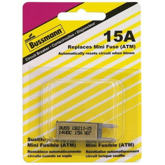 Bussmann (BP/CB211-15-RP) 15 Amp Type-I ATM Mini Circuit Breaker Model: BP/CB211-15-RP Home&Work Tools