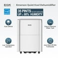 thumbnail image 6 of Emerson Quiet Kool 35 Pint Dehumidifier for Rooms up to 80% Humidity in White - Auto-Shutoff & Timer, 6 of 6