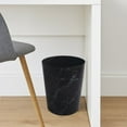 thumbnail image 3 of Mainstays Bathroom Trash Can, 5 Gallon Marble Plastic Garbage Bucket Bin with No Lid, Black, 3 of 11