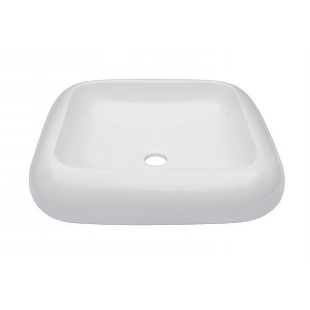 Novatto TP-V02WCH Bianco Ceramic Vessel Sink Plus Pop - Up Drain Set, Chrome