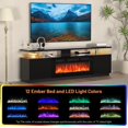 thumbnail image 1 of BeesClover 2 Tier TV Stand with 36" Fireplaces, 70Inch LED Lights Entertainment Center, 1 of 6