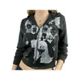 thumbnail image 2 of xiaxaixu Femmes Zip Up Sweat à Capuche à Manches Longues Sweat-Shirt Imprimé Crop Tops, 2 of 7