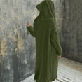 thumbnail image 5 of SwiftWear Womens Hooded Open Front Cardigan Long Sleeve Cable Knit Sweaters Solid Chunky Long Sweater Coats with Pockets Green L, 5 of 8