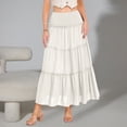 thumbnail image 3 of RUTAYY Women's Skirt High Waisted A-Line Flowy Ruffle Tiered Long Bottom Comfortable Breathablebeach Vacation Clothes, 3 of 7